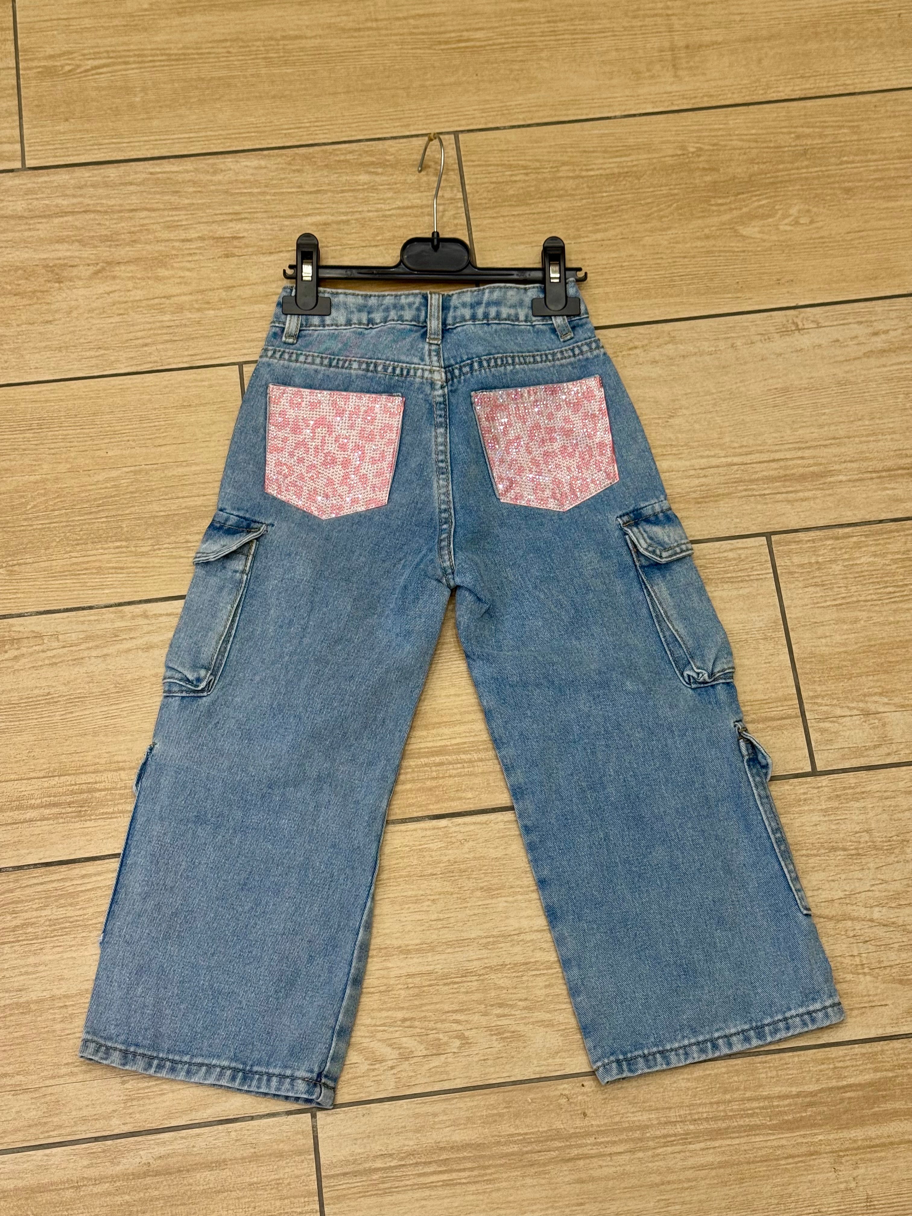 Jeans cargo animalier