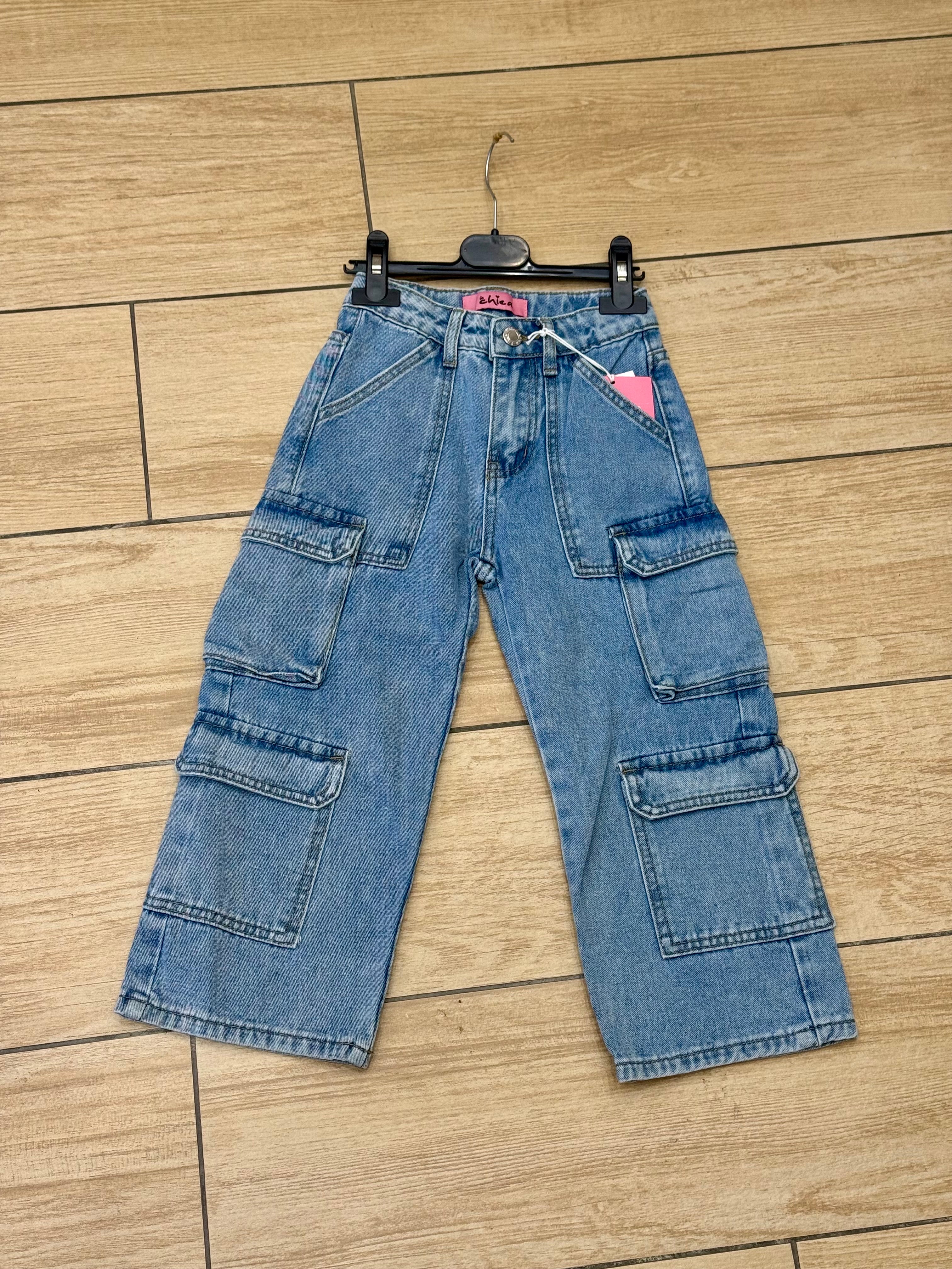 Jeans cargo animalier